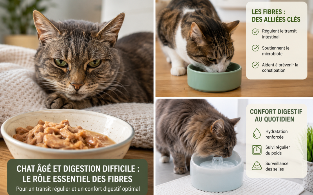 Chat âgé et digestion difficile : le rôle essentiel des fibres