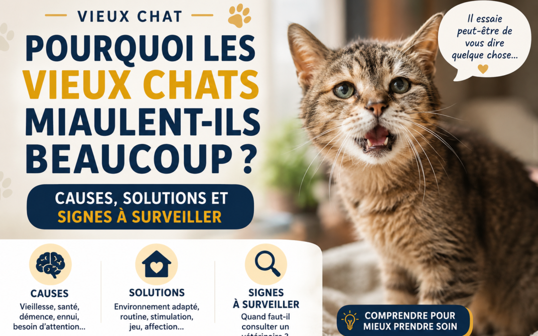 Pourquoi les vieux chats miaulent-ils beaucoup ? Causes, solutions et signes à surveiller