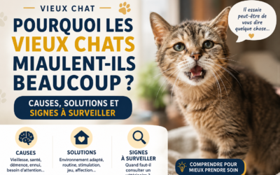 Pourquoi les vieux chats miaulent-ils beaucoup ? Causes, solutions et signes à surveiller